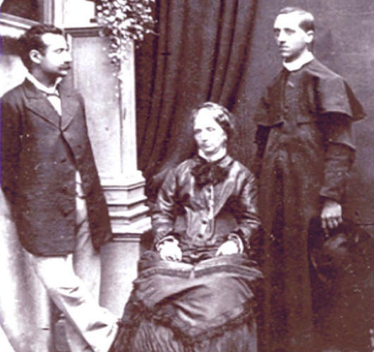 El P. Pío Edgardo Mortara y sus padres carnales. 